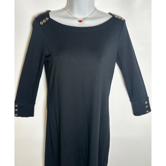 Lilly Pulitzer Sophie Dress Onyx, XS Black With Button Details - Picture 4 of 9